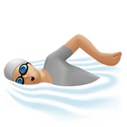 Emoji 🏊🏼 Persona Che Nuota: Carnagione Abbastanza Chiara su Apple iOS 14.2.