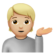 Emoji 💁🏼 Persona Al Punto Informazioni: Carnagione Abbastanza Chiara su Apple iOS 14.2.