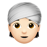👳🏻 Emoji Persona Con Turbante: Tono De Piel Claro en Apple iOS 14.2.