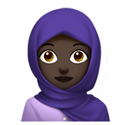 🧕🏿 Emoji Mujer Con Hiyab: Tono De Piel Oscuro en Apple iOS 14.2.