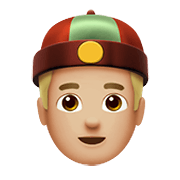 👲🏼 Emoji Homem De Boné: Pele Morena Clara na Apple iOS 14.2.