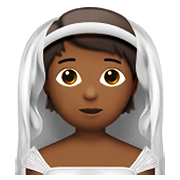 👰🏾 Emoji Person mit Schleier: mitteldunkle Hautfarbe Apple iOS 14.2.