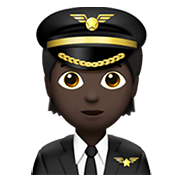 Émoji 🧑🏿‍✈️ Pilote : Peau Foncée sur Apple iOS 14.2.