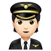 Émoji 🧑🏻‍✈️ Pilote : Peau Claire sur Apple iOS 14.2.