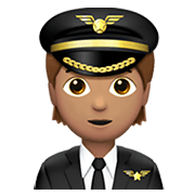 Émoji 🧑🏽‍✈️ Pilote : Peau Légèrement Mate sur Apple iOS 14.2.