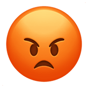 Emoji 😡 Broncio su Apple iOS 14.2.