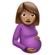 🤰🏽 Emoji schwangere Frau: mittlere Hautfarbe Apple iOS 14.2.