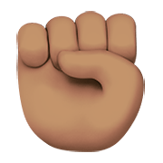 ✊🏽 Emoji erhobene Faust: mittlere Hautfarbe Apple iOS 14.2.