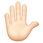 ✋🏻 Emoji erhobene Hand: helle Hautfarbe Apple iOS 14.2.