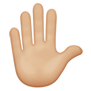 ✋🏼 Emoji erhobene Hand: mittelhelle Hautfarbe Apple iOS 14.2.