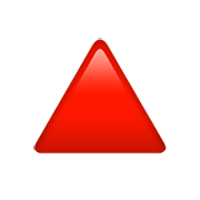 🔺 Emoji Triángulo Rojo Hacia Arriba en Apple iOS 14.2.