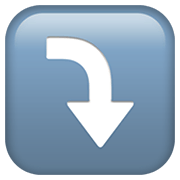 Emoji ⤵️ Freccia Curva In Basso su Apple iOS 14.2.