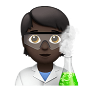 🧑🏿‍🔬 Emoji Wissenschaftler(in): dunkle Hautfarbe Apple iOS 14.2.