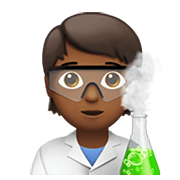 🧑🏾‍🔬 Emoji Wissenschaftler(in): mitteldunkle Hautfarbe Apple iOS 14.2.
