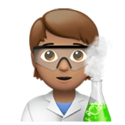 Emoji 🧑🏽‍🔬 Persona Che Lavora In Campo Scientifico: Carnagione Olivastra su Apple iOS 14.2.