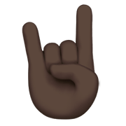 🤘🏿 Emoji Saudação Do Rock: Pele Escura na Apple iOS 14.2.