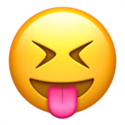 😝 Emoji Gesicht mit herausgestreckter Zunge und zusammengekniffenen Augen Apple iOS 14.2.