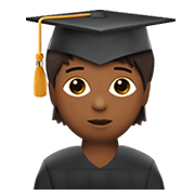 🧑🏾‍🎓 Emoji Student(in): mitteldunkle Hautfarbe Apple iOS 14.2.