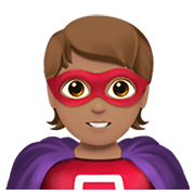 🦸🏽 Emoji Super-herói: Pele Morena na Apple iOS 14.2.