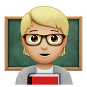 🧑🏼‍🏫 Emoji Professora Na Escola: Pele Morena Clara na Apple iOS 14.2.