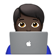 Emoji 🧑🏿‍💻 Persona Esperta Di Tecnologia: Carnagione Scura su Apple iOS 14.2.