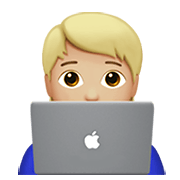 🧑🏼‍💻 Emoji Tecnólogo: Tono De Piel Claro Medio en Apple iOS 14.2.