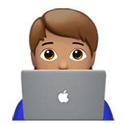 🧑🏽‍💻 Emoji IT-Experte/IT-Expertin: mittlere Hautfarbe Apple iOS 14.2.