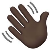 👋🏿 Emoji winkende Hand: dunkle Hautfarbe Apple iOS 14.2.