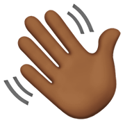 👋🏾 Emoji winkende Hand: mitteldunkle Hautfarbe Apple iOS 14.2.