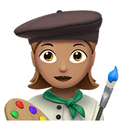 Emoji 👩🏽‍🎨 Artista Donna: Carnagione Olivastra su Apple iOS 14.2.