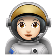 Émoji 👩🏻‍🚀 Astronaute Femme : Peau Claire sur Apple iOS 14.2.