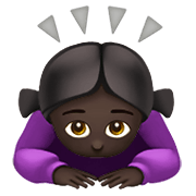 🙇🏿‍♀️ Emoji sich verbeugende Frau: dunkle Hautfarbe Apple iOS 14.2.