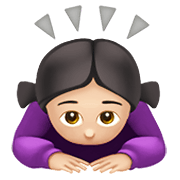 🙇🏻‍♀️ Emoji Mujer Haciendo Una Reverencia: Tono De Piel Claro en Apple iOS 14.2.