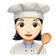 Émoji 👩🏻‍🍳 Cuisinière : Peau Claire sur Apple iOS 14.2.