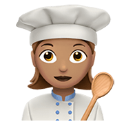 👩🏽‍🍳 Emoji Cozinheira: Pele Morena na Apple iOS 14.2.