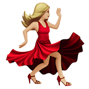 💃🏼 Emoji tanzende Frau: mittelhelle Hautfarbe Apple iOS 14.2.