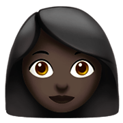 👩🏿 Emoji Frau: dunkle Hautfarbe Apple iOS 14.2.