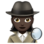 🕵🏿‍♀️ Emoji Detective Mujer: Tono De Piel Oscuro en Apple iOS 14.2.
