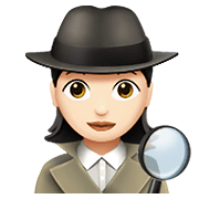 🕵🏻‍♀️ Emoji Detective Mujer: Tono De Piel Claro en Apple iOS 14.2.