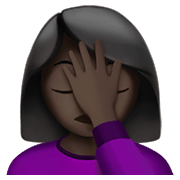 🤦🏿‍♀️ Emoji Mujer Con La Mano En La Frente: Tono De Piel Oscuro en Apple iOS 14.2.