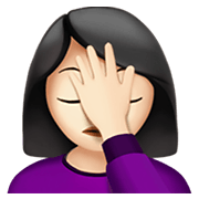🤦🏻‍♀️ Emoji sich an den Kopf fassende Frau: helle Hautfarbe Apple iOS 14.2.