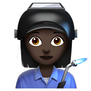 👩🏿‍🏭 Emoji Fabrikarbeiterin: dunkle Hautfarbe Apple iOS 14.2.
