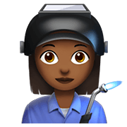 👩🏾‍🏭 Emoji Fabrikarbeiterin: mitteldunkle Hautfarbe Apple iOS 14.2.