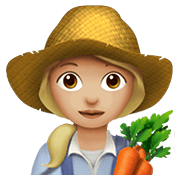Emoji 👩🏼‍🌾 Contadina: Carnagione Abbastanza Chiara su Apple iOS 14.2.
