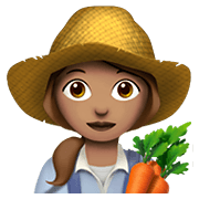 Émoji 👩🏽‍🌾 Fermière : Peau Légèrement Mate sur Apple iOS 14.2.