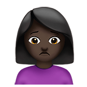 🙍🏿‍♀️ Emoji Mulher Franzindo A Sobrancelha: Pele Escura na Apple iOS 14.2.