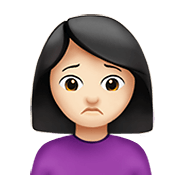Emoji 🙍🏻‍♀️ Donna Corrucciata: Carnagione Chiara su Apple iOS 14.2.