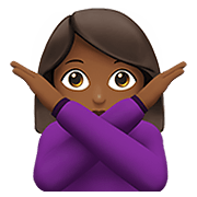 🙅🏾‍♀️ Emoji Frau mit überkreuzten Armen: mitteldunkle Hautfarbe Apple iOS 14.2.