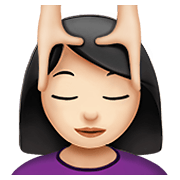 💆🏻‍♀️ Emoji Mulher Recebendo Massagem Facial: Pele Clara na Apple iOS 14.2.