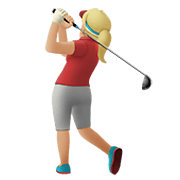 🏌🏼‍♀️ Emoji Mulher Golfista: Pele Morena Clara na Apple iOS 14.2.